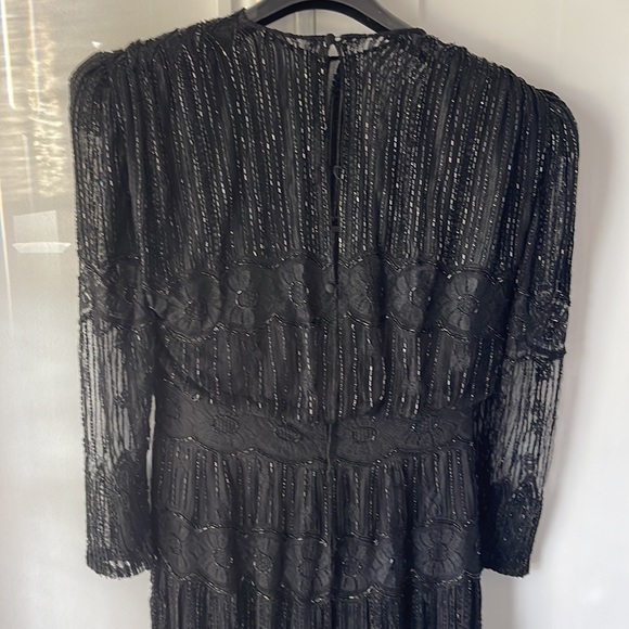 Vintage Gothic Black Beaded Formal Gown from Kleinfeld’s, Size 12 - Picture 11 of 13